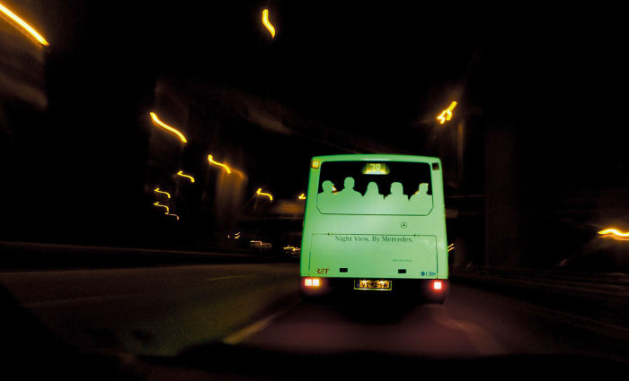Mercedes: Glow In The Dark Bus