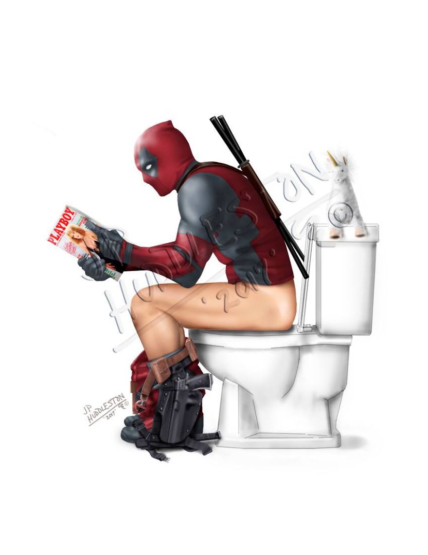Artist Shows In Illustrations How Marvel Heroes Behave In Their Bathrooms