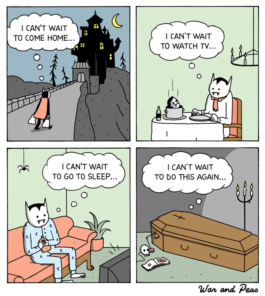 Hilarious, Dark And Relatable Comic Strips By War And Peas