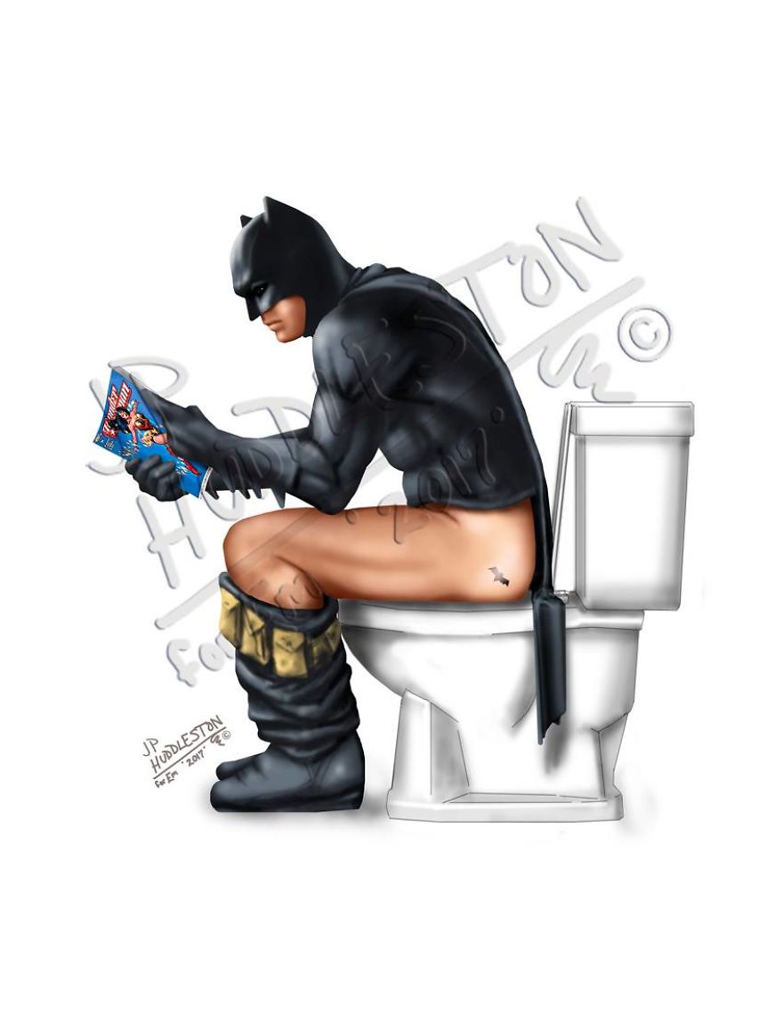 Artist Shows In Illustrations How Marvel Heroes Behave In Their Bathrooms