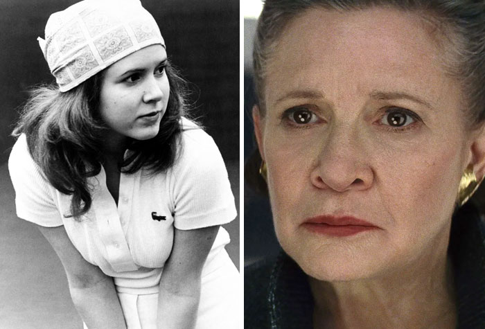 Carrie Fisher: Shampoo (1975) - Star Wars: Episode VII - The Force Awakens (2015)