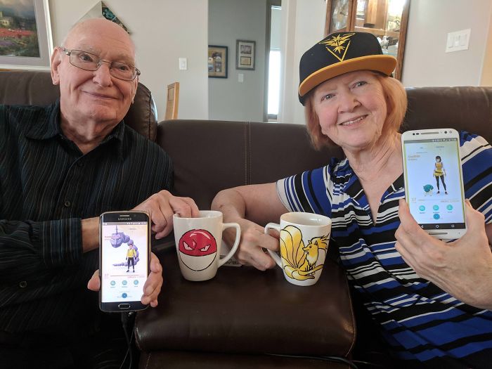 My Grandparents: Hardcore Pokemon Go Players. Hearing Them Talking About Their Adventures Is The Highlight Of Going To See Them. Both Level 37 And Going Strong