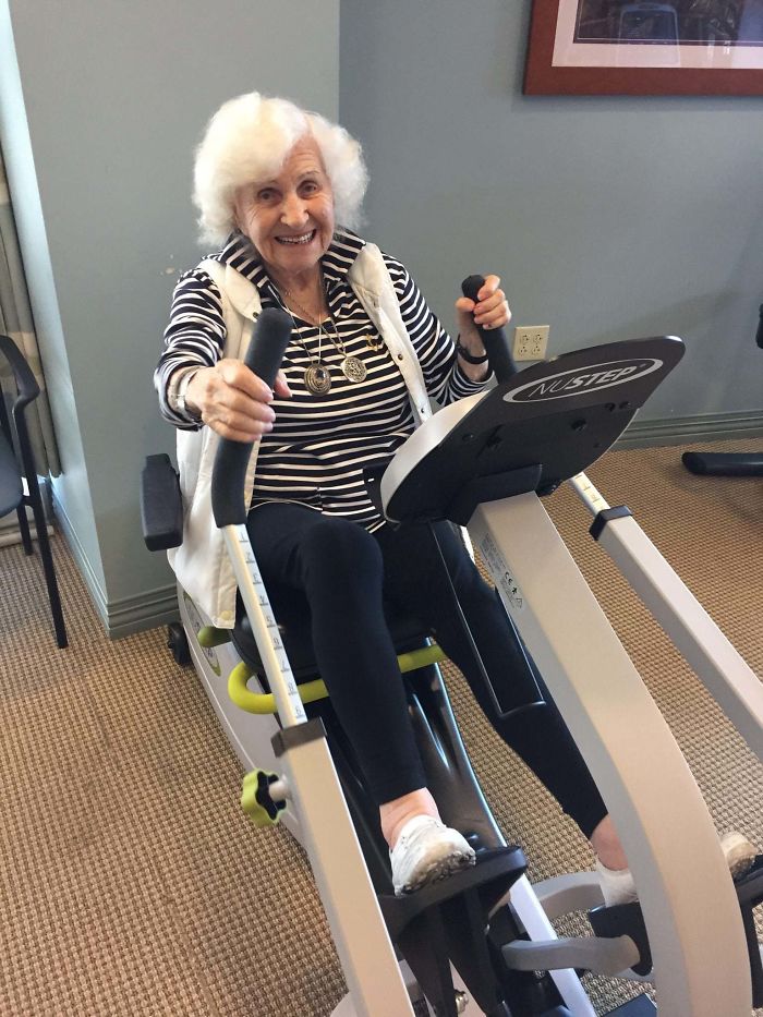 My Grandma Turns 101 Today. Here's A Photo Of Her Working Out