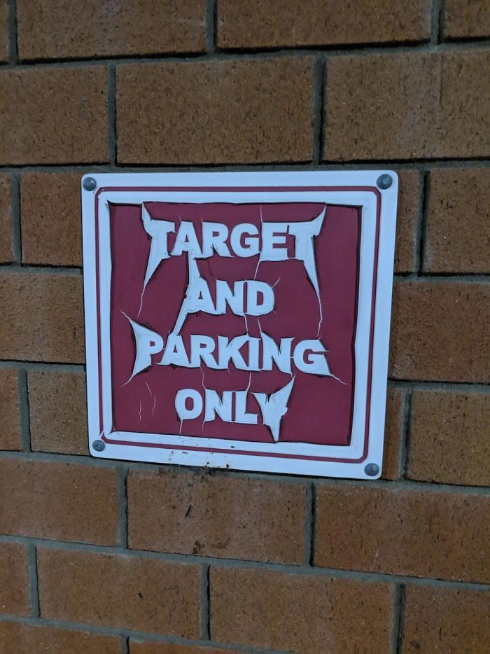 This Weathered Target Sign Looks Like A Heavy Metal Band Logo