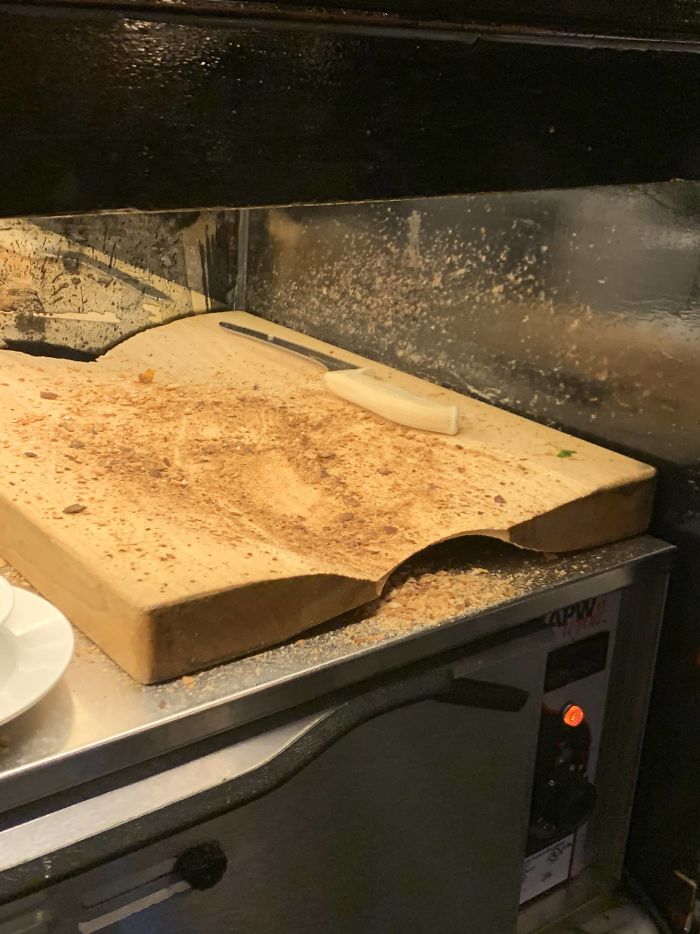 Bread Cutting Board At Local Brasserie