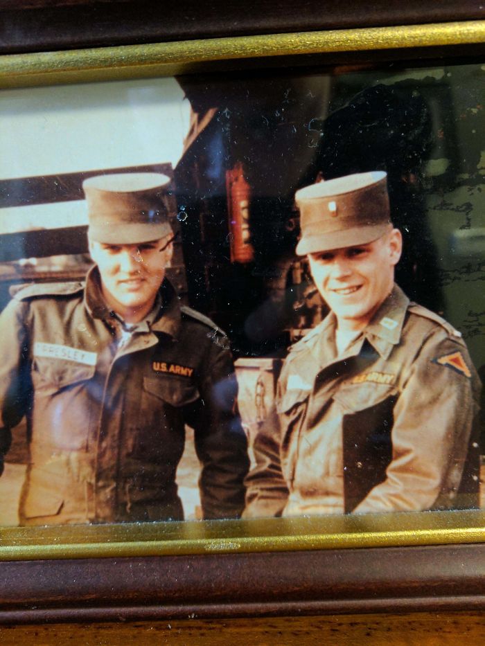My Grandfather (Right) With Elvis Presley (Left) In Post-War Germany. Late 1950's