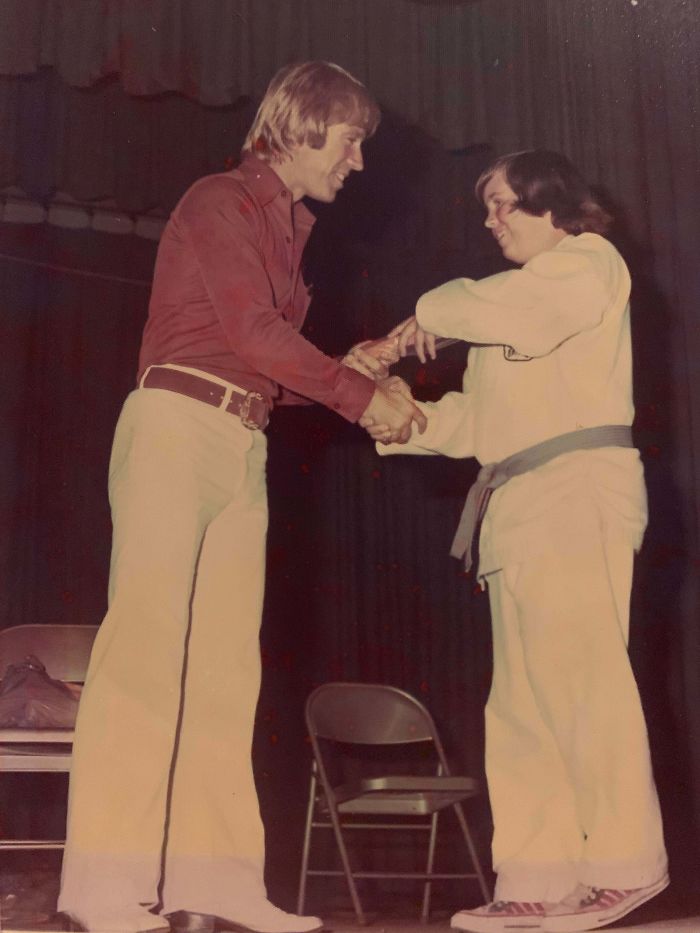 Mid To Late 1970s, My Dad Graduating A Class Taught By Chuck Norris