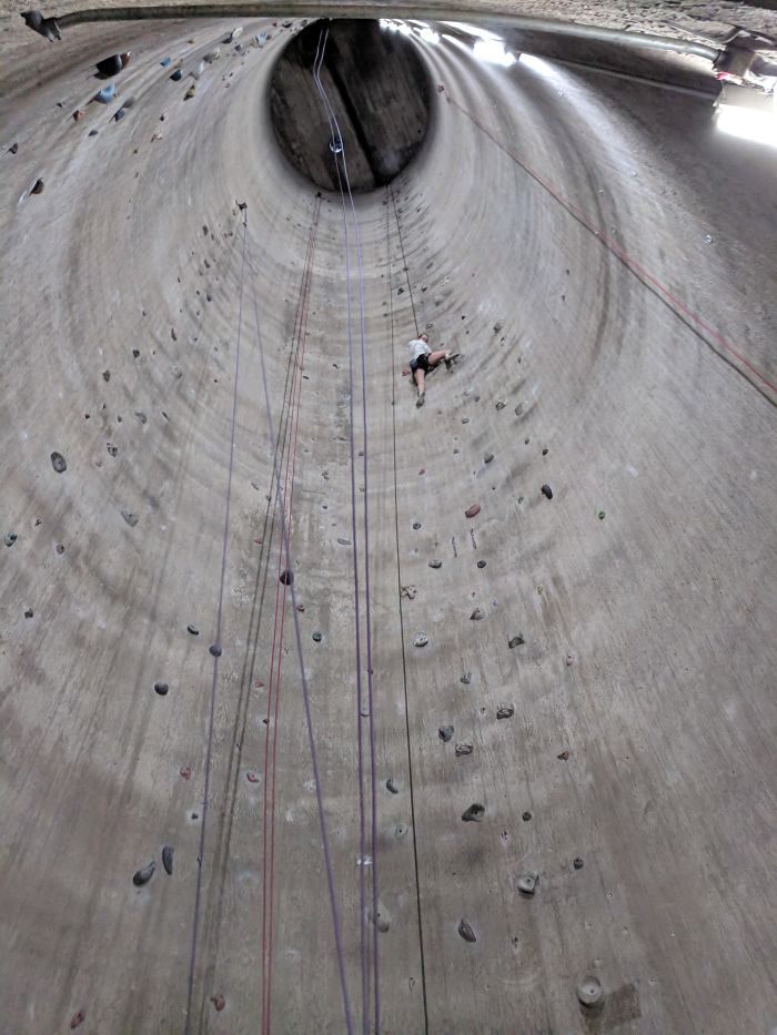 The Tallest Indoor Climbing Wall Is Inside Of A Repurposed Grain Silo