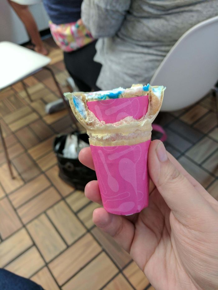 Ate Through My Cone To Reveal A Cone Inside It
