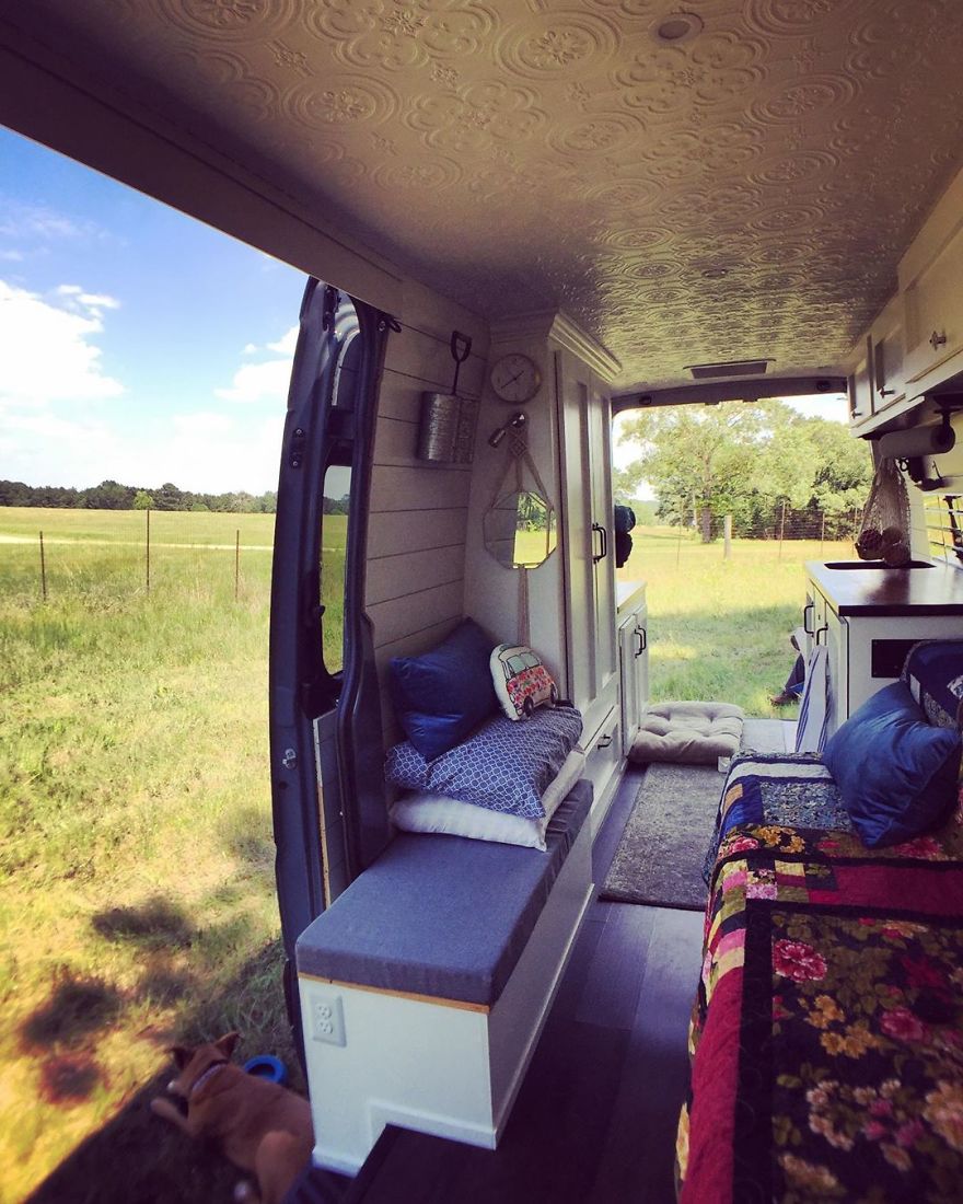 (Sprinter Van Interior) Empty Nester Downsized Vanlife.
