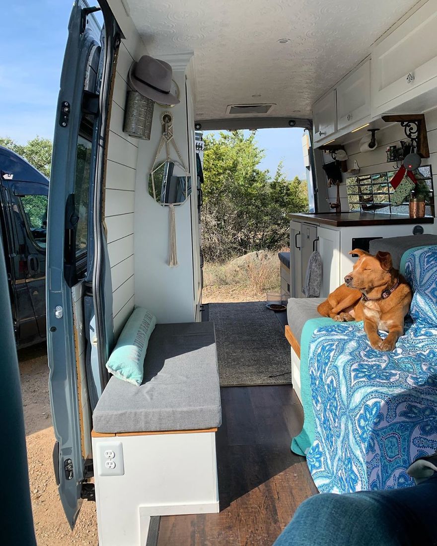(Sprinter Van Interior) Empty Nester Downsized Vanlife.