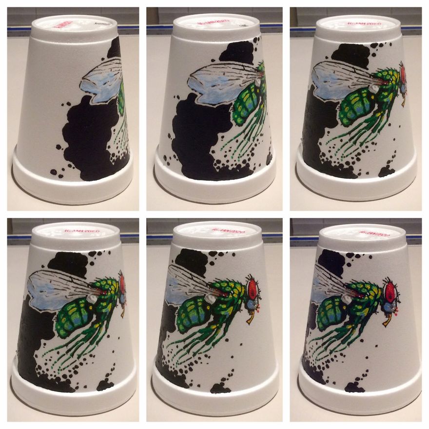 I Create Disposable Art On Styrofoam Cups