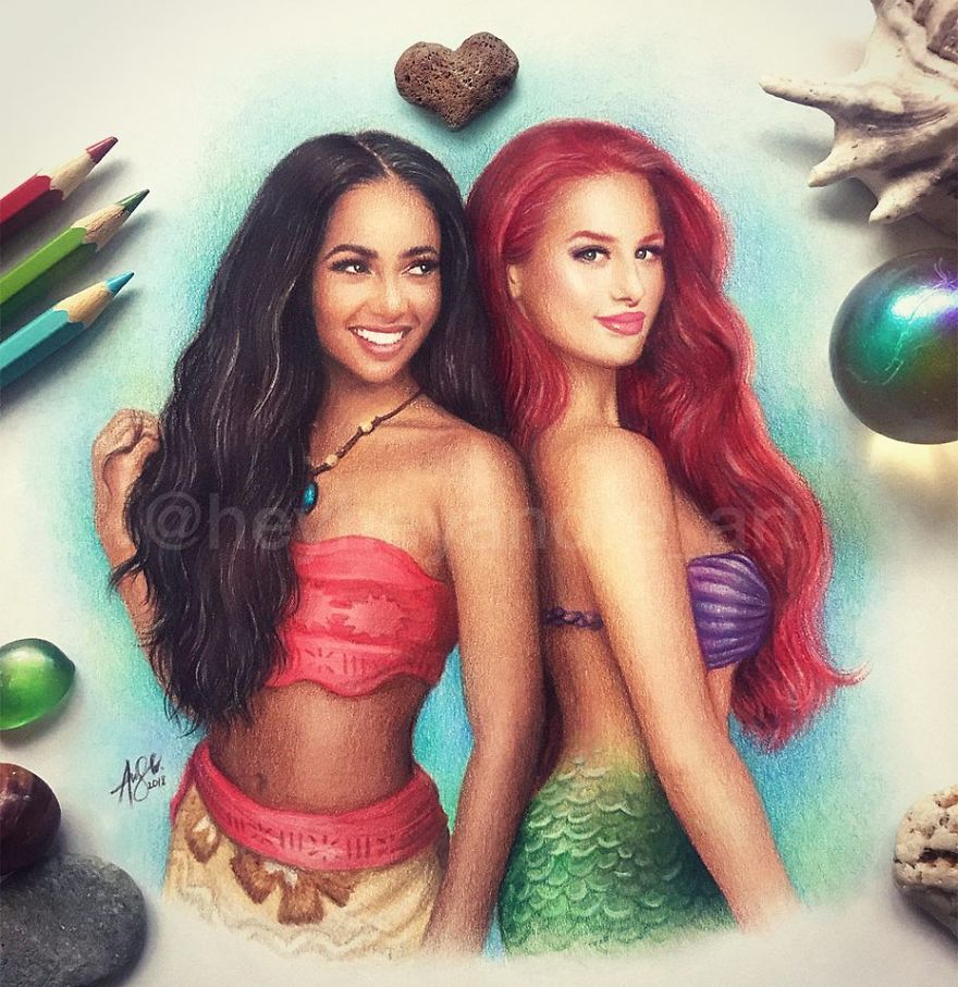 Vanessa Morgan And Madelaine Petsch As Moana And Ariel