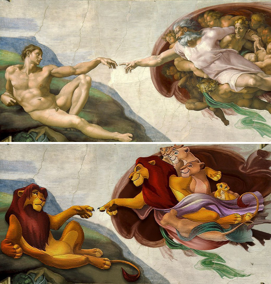Creation Of Adam / Lion King