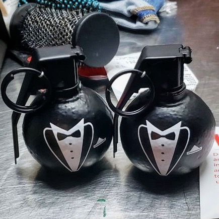 These Dapper Inert Grenades Were Wedding Gifts For Groomsmen. They Were Discovered In A Checked Bag