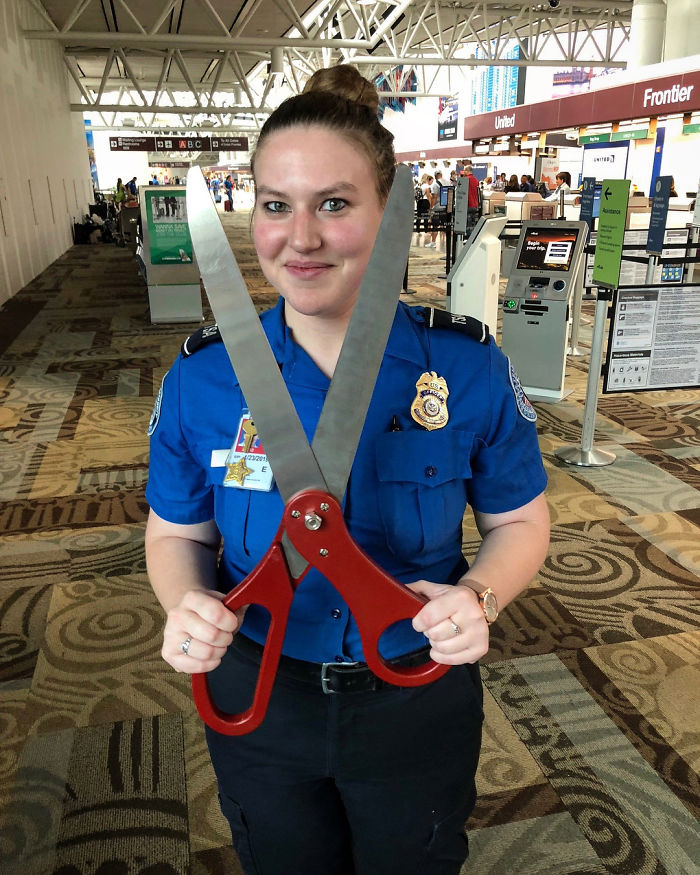 Please Don’t Get Snippy When Our Officers Tell You That You Can’t Pack These Ginormous Ceremonial Ribbon Cutting Scissors In Your Carry-On