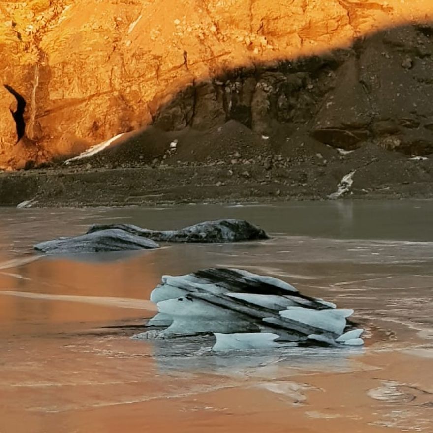Stone, Water And Ice In Iceland