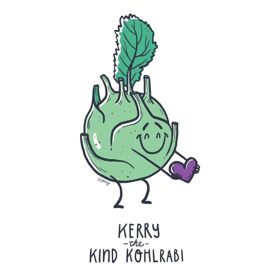 I Show Quirky Vegetable Personalities Through Alphabet Letters (25 Pics)