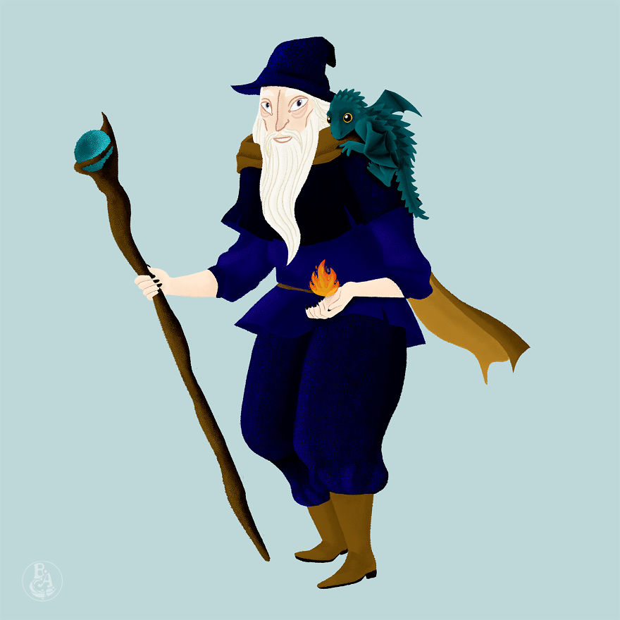 Old Wizard And His Baby Dragon
