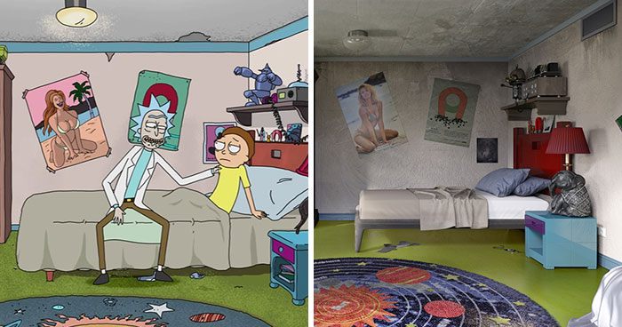 Interior Designers Show How 6 Iconic Cartoon Characters’ Bedrooms Would Look In Real Life