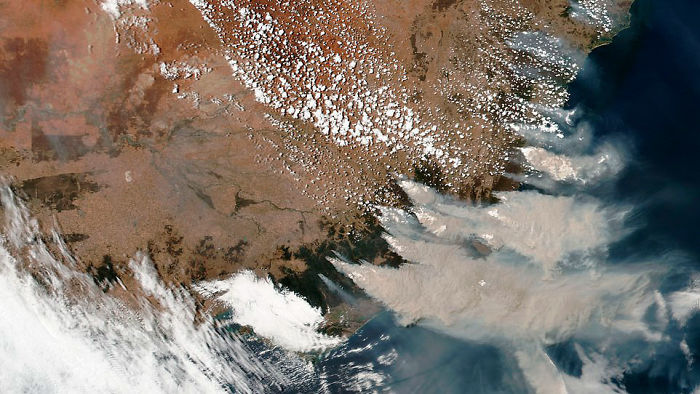 This Satellite Image Provided By Nasa On Saturday January 4 Shows Wildfires In Victoria And New South Wales