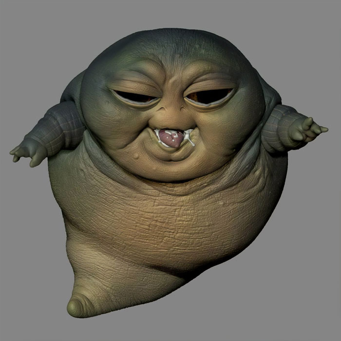 Artist Creates Baby Jabba The Hutt And People Say It's As Disturbing As Baby Yoda Was Cute
