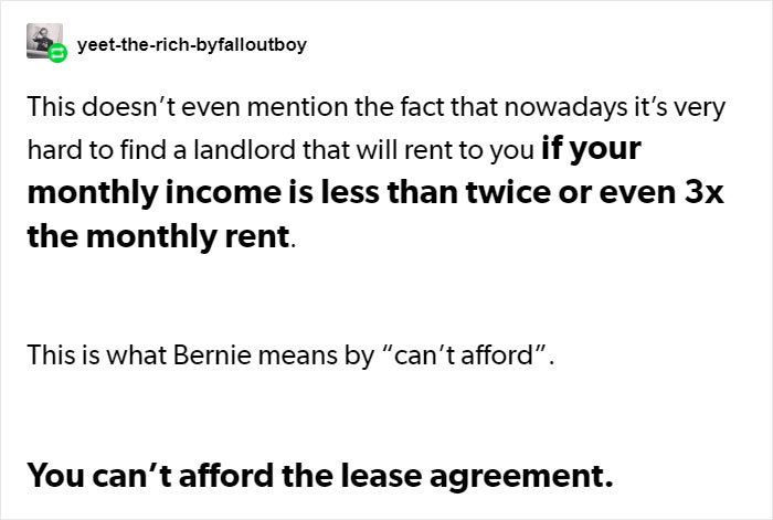 This Person Tries To Fact Check Bernie Sanders For Saying No One Can Afford An Apartment On Minimum Wage, Gets Shut Down