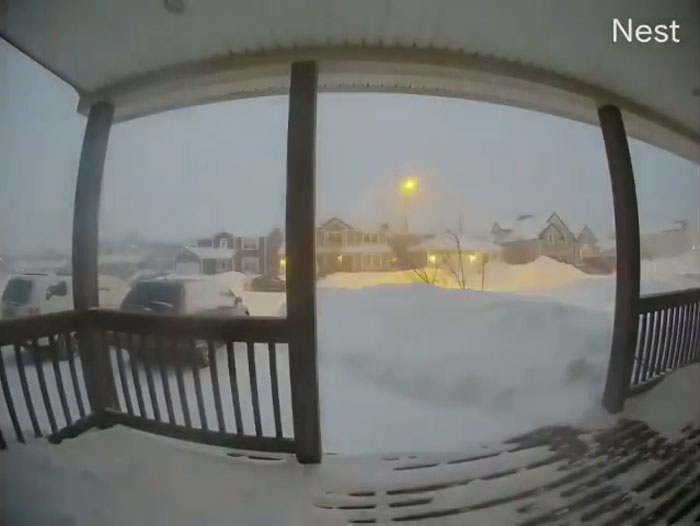 24 Hours In 30 Seconds: Timelapse Video Shows Snow Almost Reaching The Roof During A Blizzard In Canada