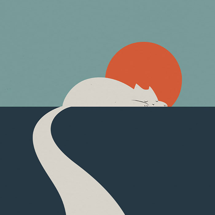 My 23 Minimal Landscape Illustrations For Art And Cat Lovers