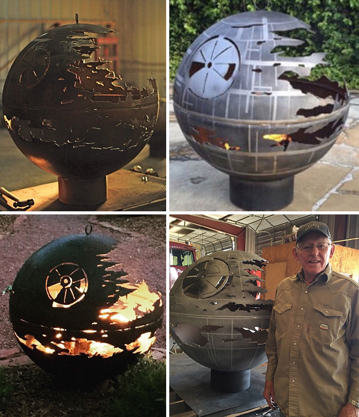 My Grandpa, At 86, Still Making And Improving His Death Star Fire Pits