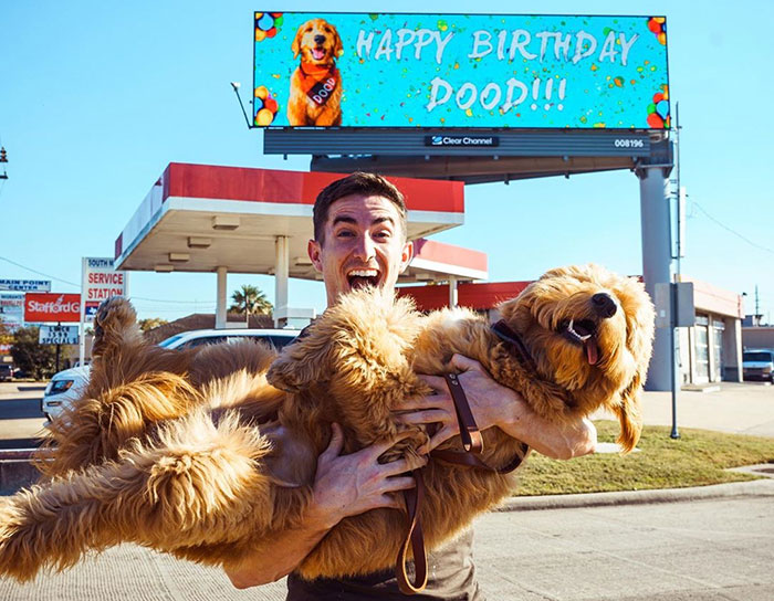 Man Rents A Whole Billboard To Let People Know It’s His Dog’s Birthday