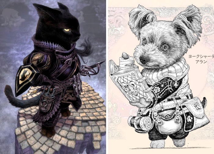 22 Noble Doggo Knights Illustrations By A Japanese Artist
