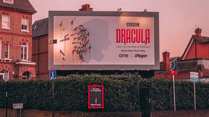 BBC's Dracula Billboard Confuses People During The Daytime But Grabs Attention At Night