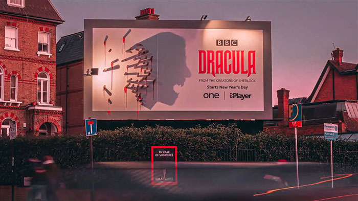 BBC's Dracula Billboard Confuses People During The Daytime But Grabs Attention At Night