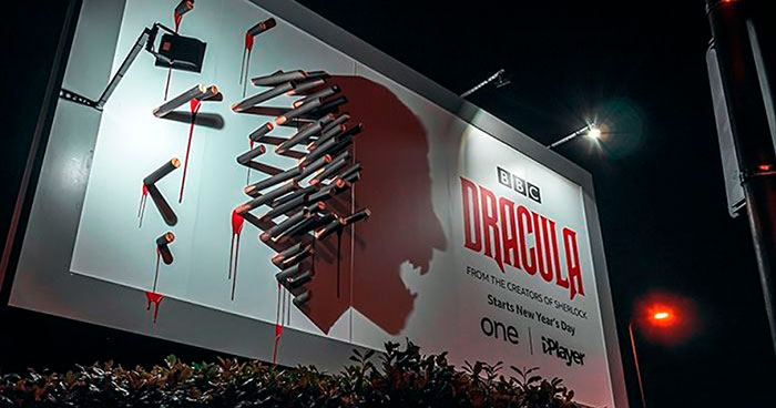 BBC’s Dracula Billboard Confuses People During The Daytime But Grabs Attention At Night