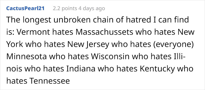Guy Surveys Americans On Which State They Hate The Most, Puts The Results In A Map