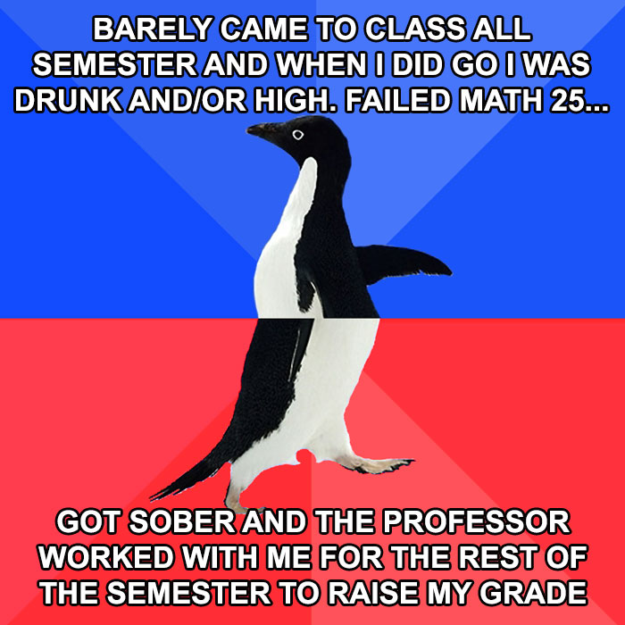 Math Professor Helps Student Despite Them Failing Her Class For Being Constantly High Or Drunk, And Their E-Mails Go Viral