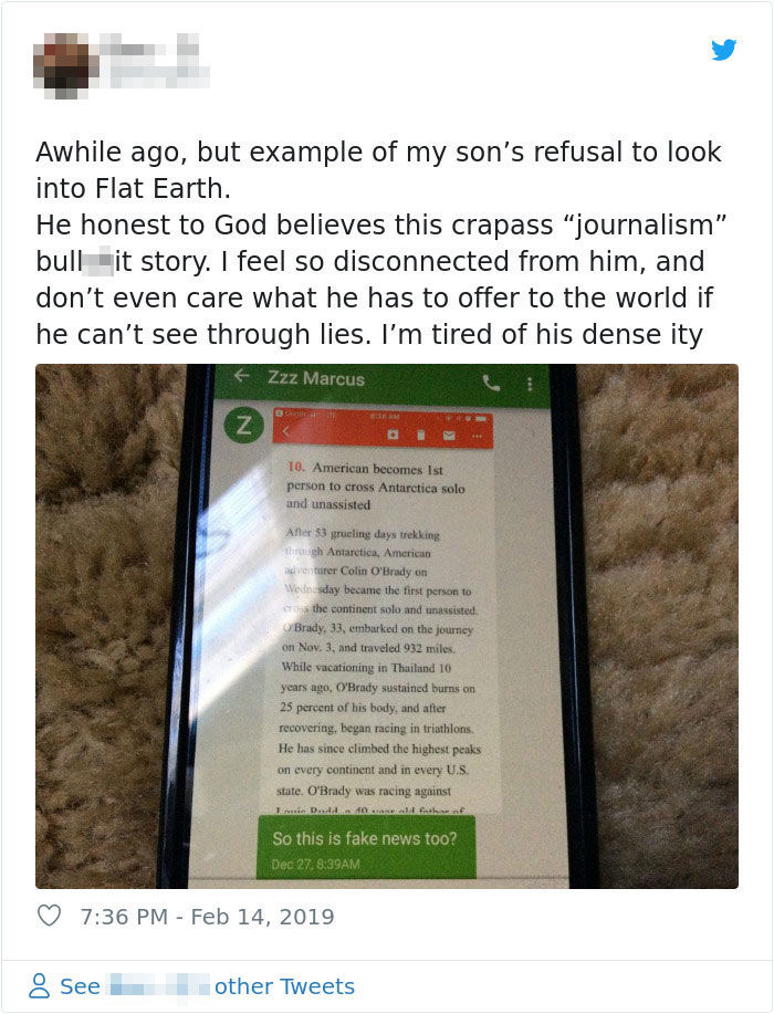 Delusional Parent Shames Son For Believing The World Is Round