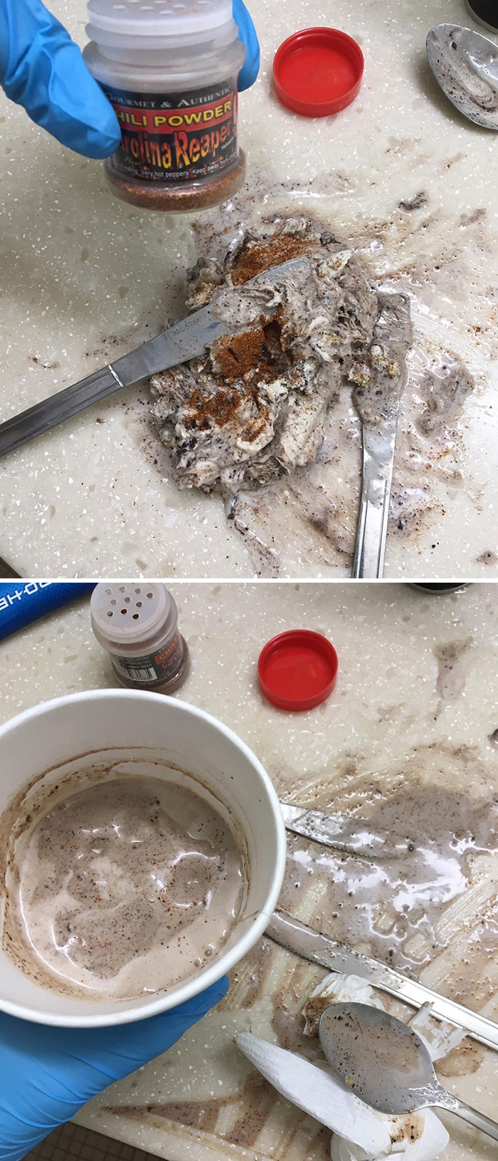 I Mixed Carolina Reaper Powder Into Half A Tub Of Ice Cream As Revenge For Food Thief At My Community Freezer