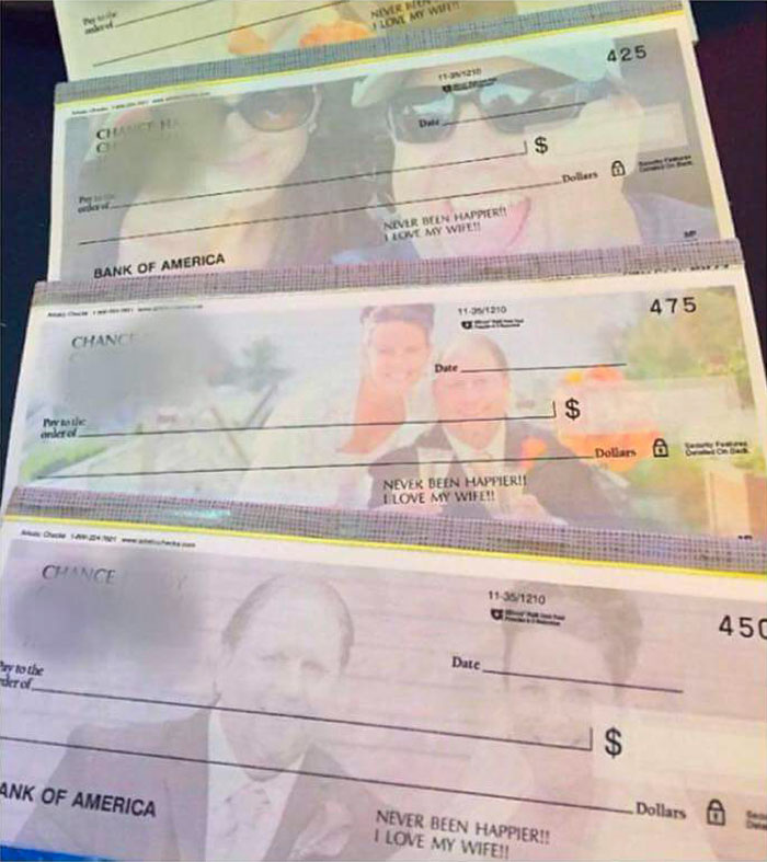This Guy Had Printed Checks Of Him And His New Wife So He Could Write Alimony Checks To His Ex