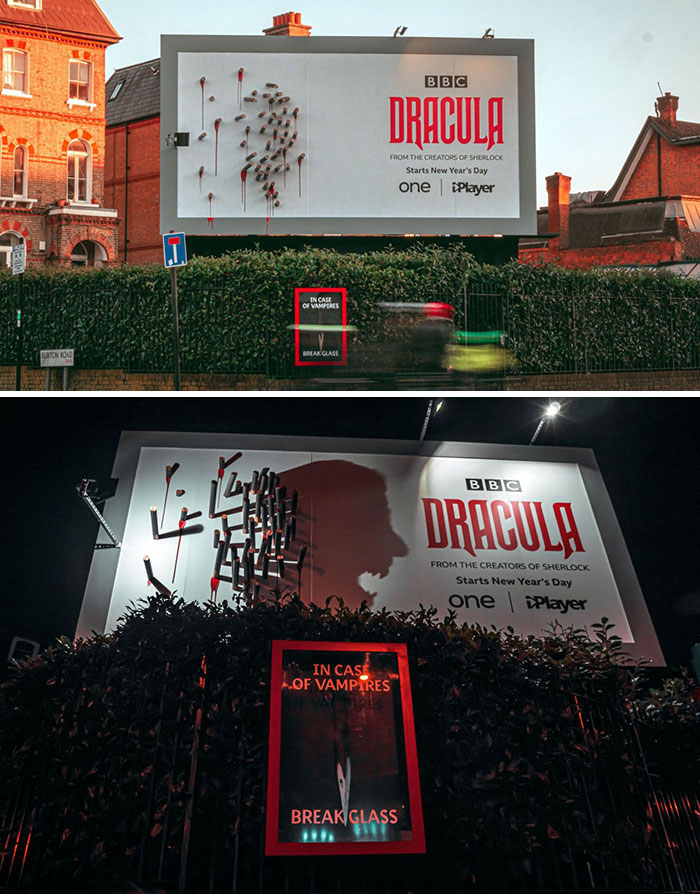 BBC’s Dracula Billboard Confuses People During The Daytime But Grabs Attention At Night