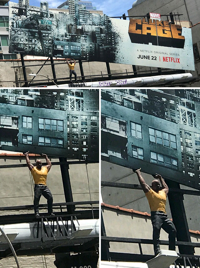 Luke Cage Watching Over 10th Ave In NYC