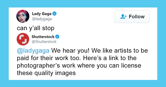 Lady Gaga Calls Out Music Pirates With Pirated Photos, Shutterstock Calls Her Out