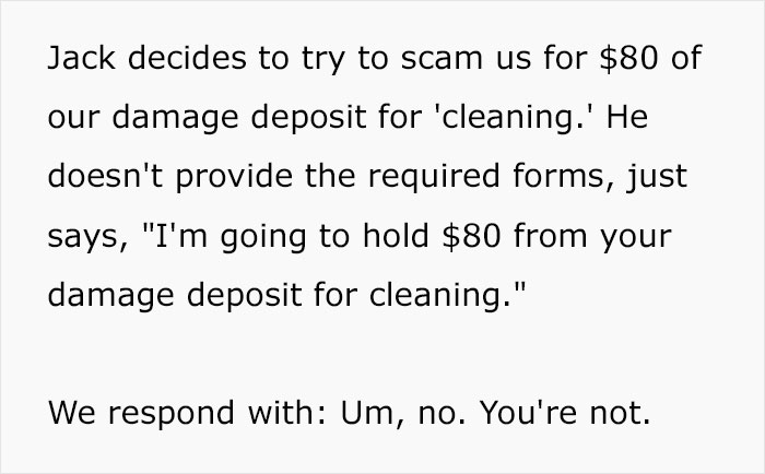 Landlord Tries To Get Tenant To Pay $80 Cleaning Fee For Nothing, Ends Up Paying $6,000