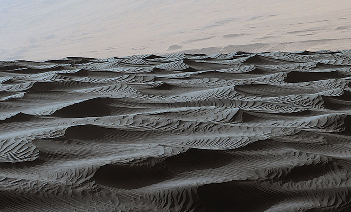 Ripples On Surface Of Martian Sand Dune
