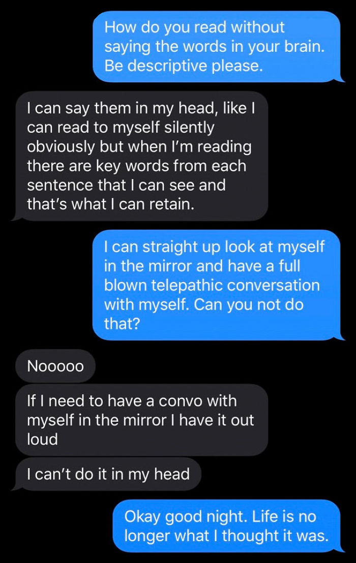 Guy Finds Out Not Everyone Has An Internal Monologue With Themselves And It Ruins His Day