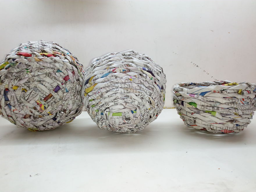 I Created A Bowl From Newspaper