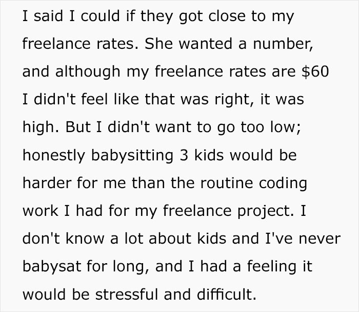 Parents Get Mad At Woman After She Asks $35/Hour To Babysit Their 3 Children