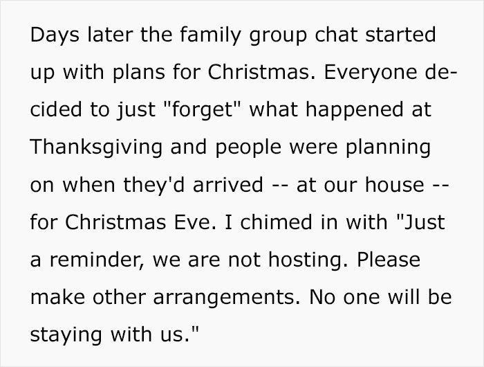 Parents Tell Their Daughter They're Removing Her From The Will Because She Has No Kids, So She Ruins Their Holidays