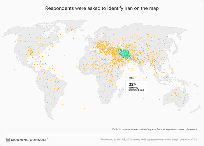 Americans Were Asked To Find Iran On The Map, And Some Of Them Pointed At USA